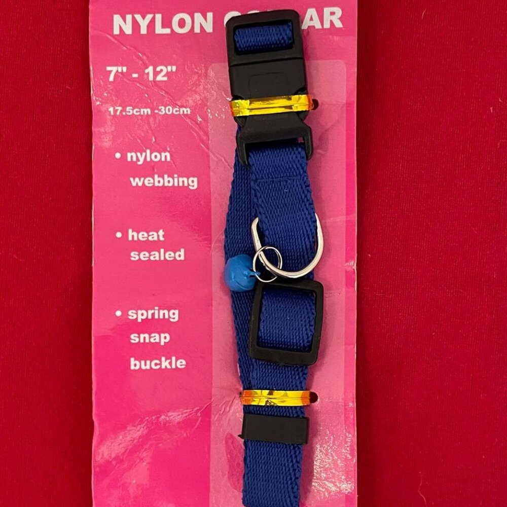Small Dog Collar: NWT Bright Blue Collar With Bell, S/XS